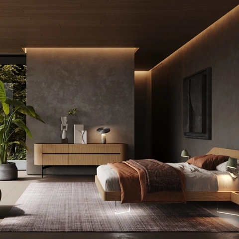 Letto Ottanta in legno di quercia di Voltan