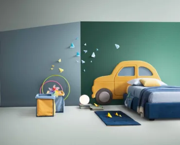 Letto moderno in tessuto per bambini Car di Bside