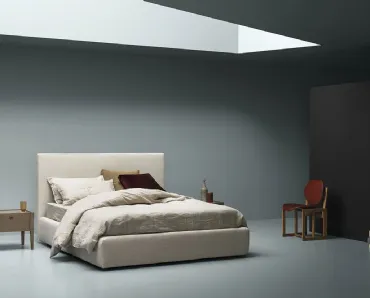 Letto con contenitore in tessuto imbottito Space di Md House