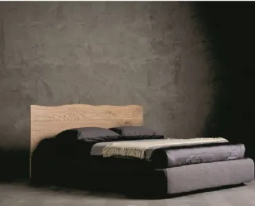 Letto con testiera in legno e box contenitore Wood di Alta Corte