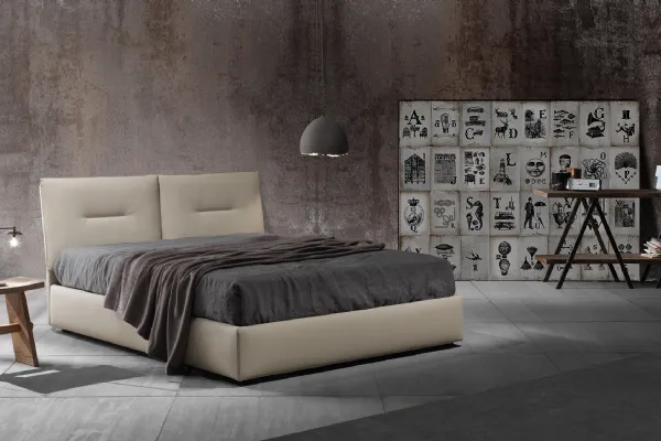 Letto in ecopelle con contenitore Zoè uno Ring 28 di Excò
