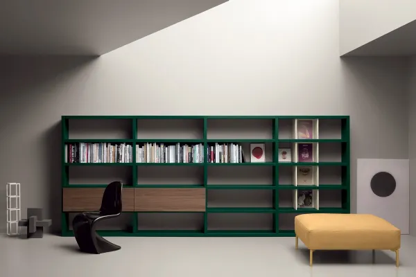 Libreria a muro in laccato opaco e frassino All Day 03 di Md House