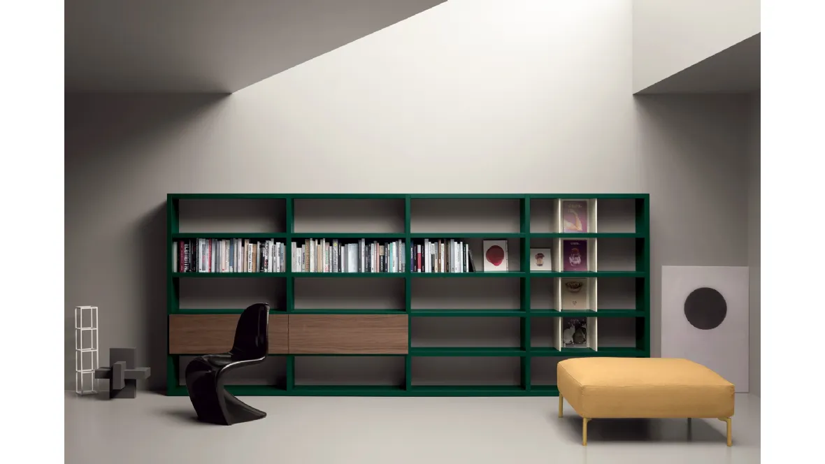 Libreria a muro in laccato opaco e frassino All Day 03 di Md House