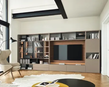 Libreria con vano porta TV Modo M6C60 di Sangiacomo