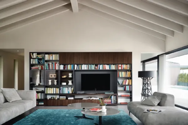 Libreria con vano porta TV Modo M6C61 di Sangiacomo