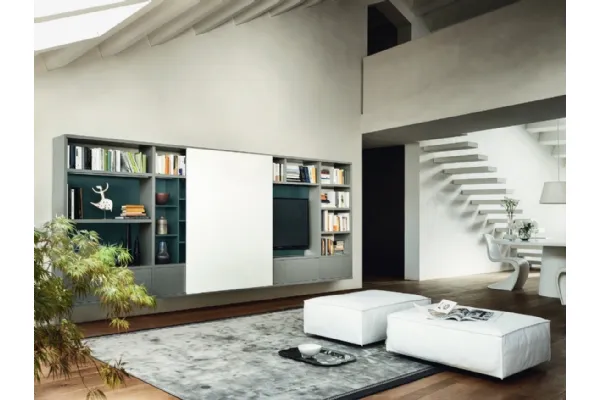Libreria con vano porta TV Modo M6C76 di Sangiacomo