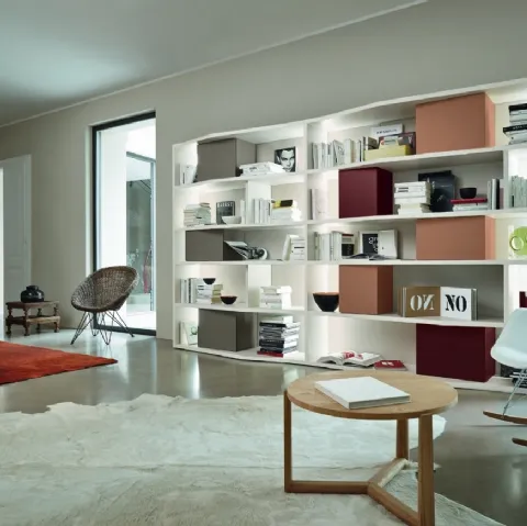 Libreria Modo M6C87 in laccato opaco di Sangiacomo
