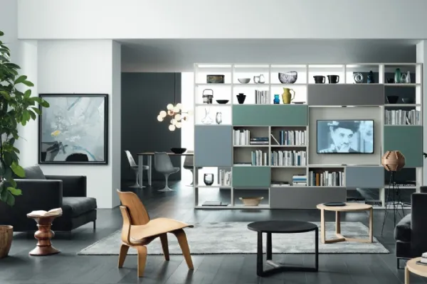 Libreria con vano porta TV Modo M6C90 di Sangiacomo