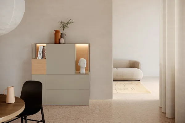 Madia Alta in laccato opaco e rovere naturale Avenue 01 di Md House