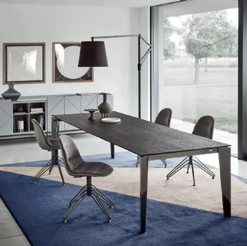 Madia Pica Legno Laccato Decorato Grigio chiaro di Bontempi