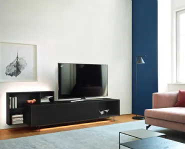 Mobile Porta Tv Domino Più 8L sx in Rovere carbone di Sangiacomo