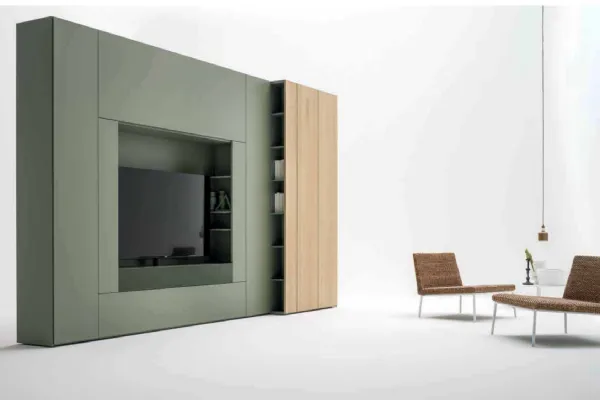 Armadio battente porta tv in laccato opaco Roomy di Caccaro