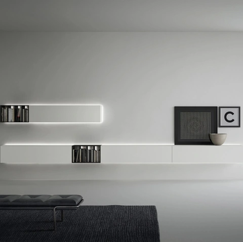 Mobile Contenitore sospeso con librerie di Caccaro