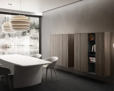 Mobile sospeso Living 06 in laminato effetto legno di Arredo3