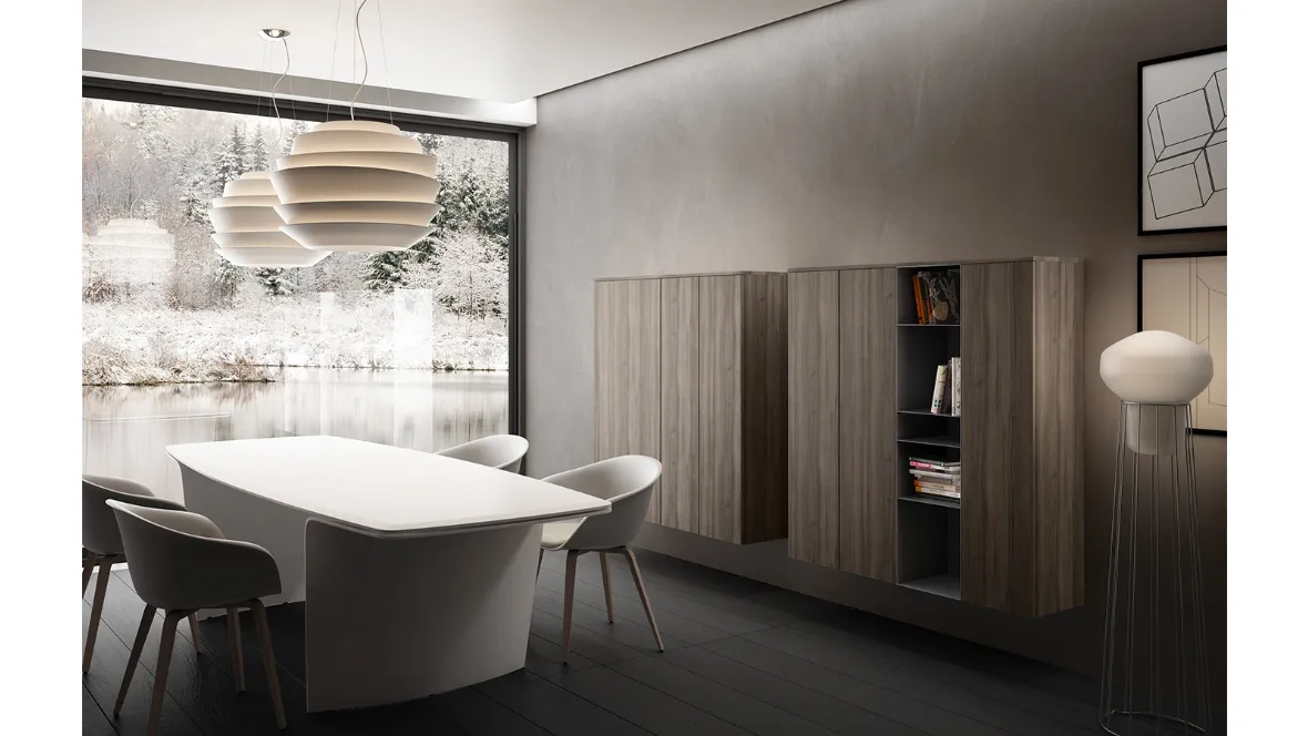 Mobile sospeso Living 06 in laminato effetto legno di Arredo3