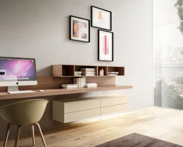 Mobile sospeso Living 08 in legno e laccato opaco di Arredo3