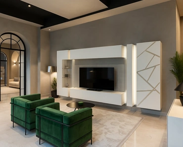 Parete Attrezzata Soggiorno Bianco di Voltan