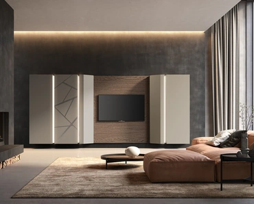 Parete Attrezzata Soggiorno con pensili terminali di Voltan