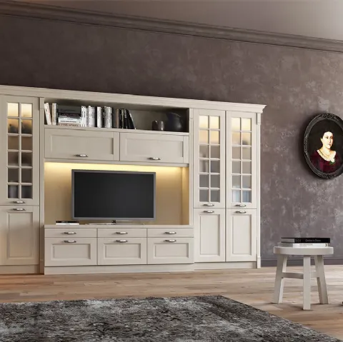 Parete Attrezzata in legno di Frassino Virginia II di Arredo3
