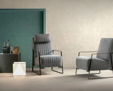 Poltrona in tessuto e pelle Angy di Samoa