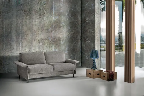 Divano Letto di design in tessuto color tortora Fez di Excò