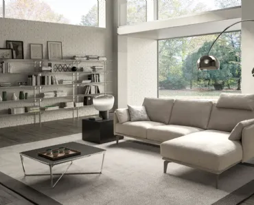 Divano moderno in tessuto con penisola Living Minimal di Samoa