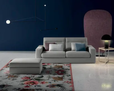 Divano lineare in tessuto Posh Bold di Samoa