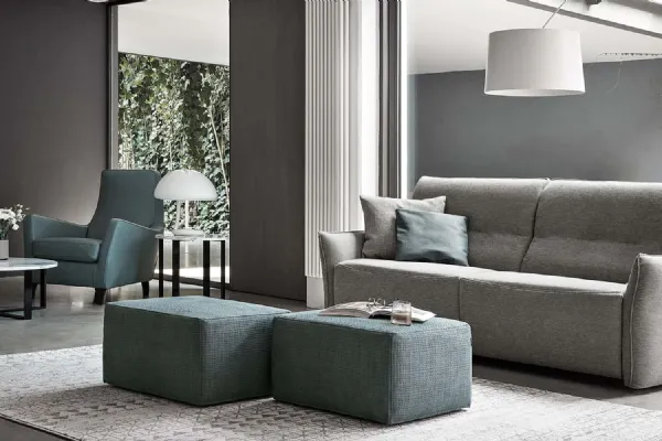 Divano letto lineare in tessuto BORMIO SMART di Rosini Divani