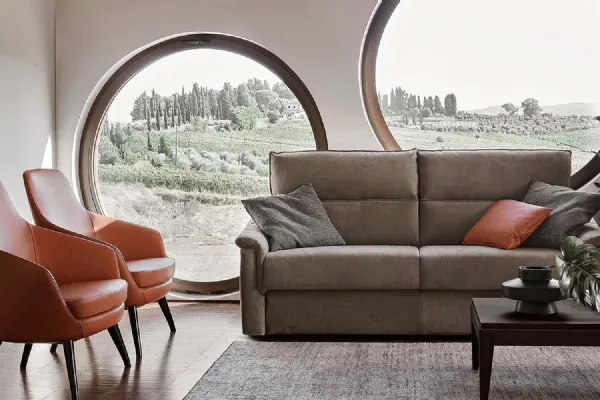 Divano letto lineare in tessuto BORMIO COMFORT di Rosini Divani