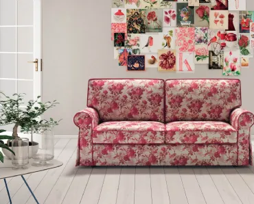 Divano lineare in tessuto con stampa floreale Love di Samoa