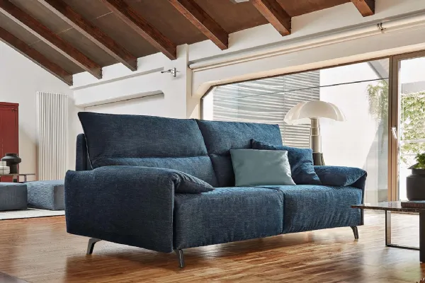 Divano Letto lineare in tessuto STELVIO COMFORT di Rosini Divani