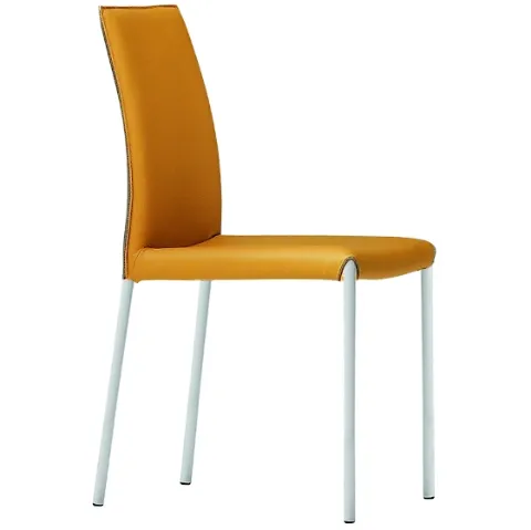 Sedia in pelle con struttura in acciaio Nuvola SB M TS di Midj