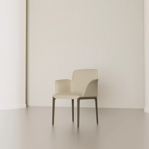 Sedia con braccioli Opera in pelle di Bontempi
