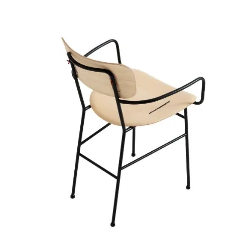 Sedia con braccioli, in legno con struttura in metallo Piuma P M LG di Midj