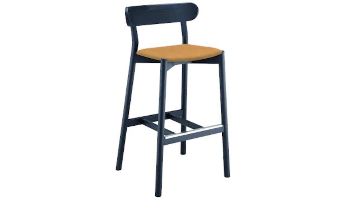 Sgabello con seduta rivestita in cuoio o cuoio toscano e struttura in legno Montera L CU di Midj