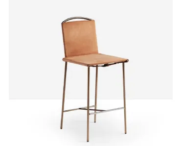 Sgabello Rem in cuoio di Midj