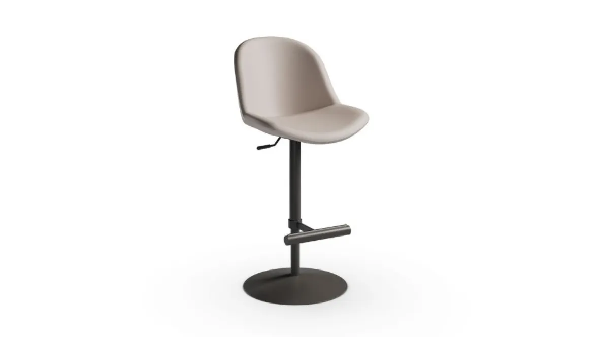 Sgabello in pelle con struttura in metallo verniciato Sonny SG YD di Midj