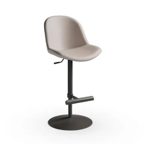 Sgabello in pelle con struttura in metallo verniciato Sonny SG YD di Midj