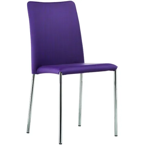 Sedia impilabile rivestita in tessuto con gambe in acciaio Silvy SB M TS di  Midj