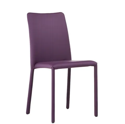Sedia rivestita completamente in pelle Silvy SB R TS di Midj