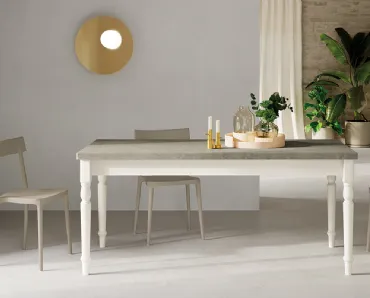 Tavolo Londra Allungabile con top in laminato e gambe in legno massello di Arredo3