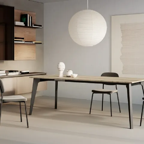 Tavolo allungabile Rubens con top in laminato e gambe in legno verniciato di Arredo3