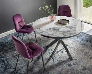 Tavolo rotondo Barone in SuperMarmo di Bontempi