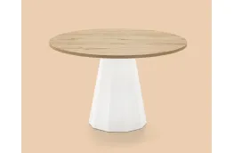 Tavolo rotondo in legno e base in lamiera Dix Connubia CB4804 FD 90