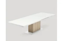 Tavolo super allungabile su colonna di legno e piano in ceramica Sincro Connubia CB4087