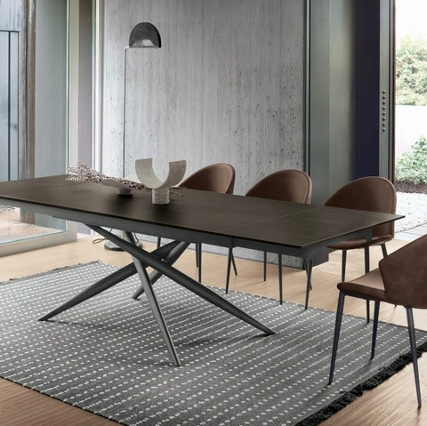Tavolo allungabile Tiffany finitura materico calce scura di Sedit