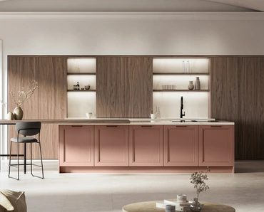 Cucina Classica con isola Opera 01 in laccato e laminato di Arredo3