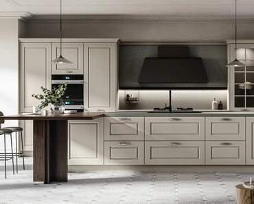 Cucina Classica con isola Asolo 03 in laccato e laminato di Arredo3