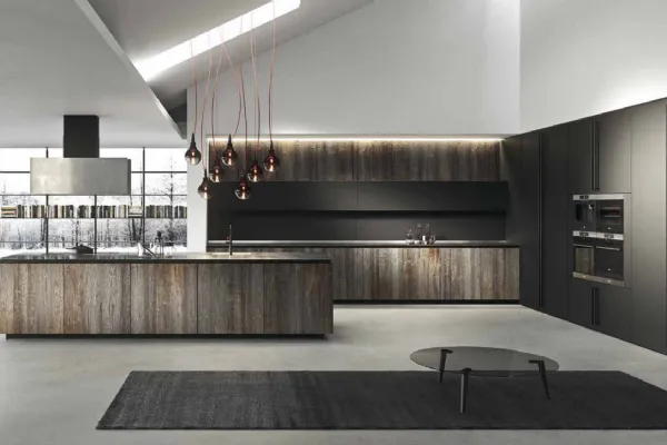 Cucina Design in ebete e acciaio con isola Ak_05 01 di Arrital
