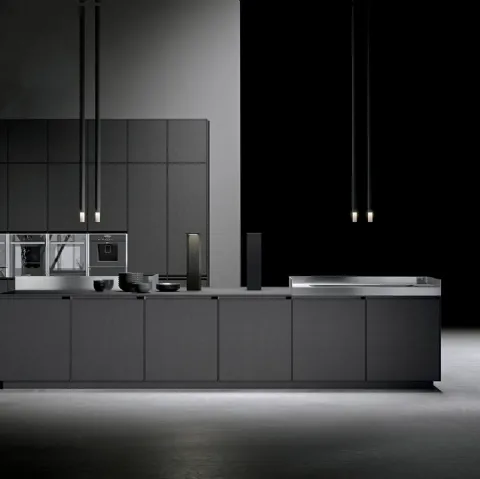 Cucina Design AkB 08 01 in Fenix Piombo di Arrital